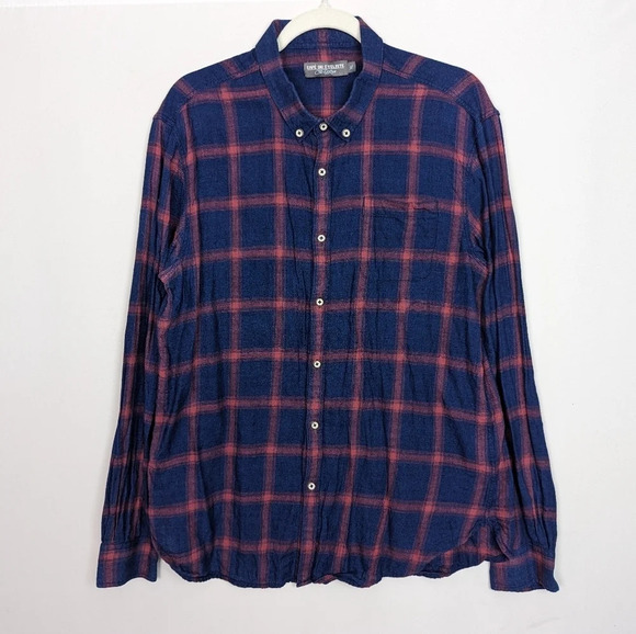 CAFÉ DU CYCLISTE Cote d'Azur Amanda Men XL Cotton Button Up Shirt Flannel Plaid - Picture 6 of 16